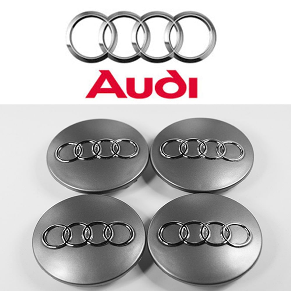 Caches moyeux centre de roue AUDI 60mm Gris
