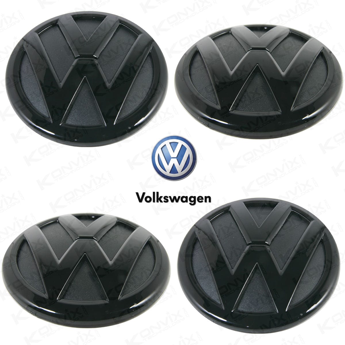 Emblème arrière Volkswagen Golf 5 noir brillant 110 mm de diamètre 