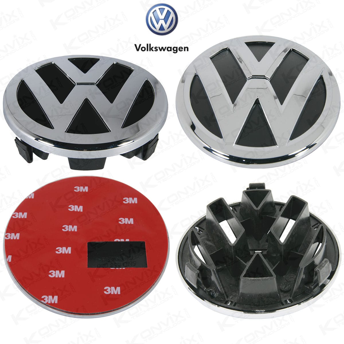 Emblème avant et arrière de Volkswagen Golf 5 Chrome 125mm et 110mm