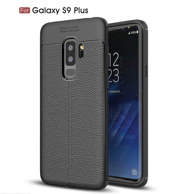 Housse de protection en silicone souple en cuir TPU pour Samsung Galaxy S9 Plus