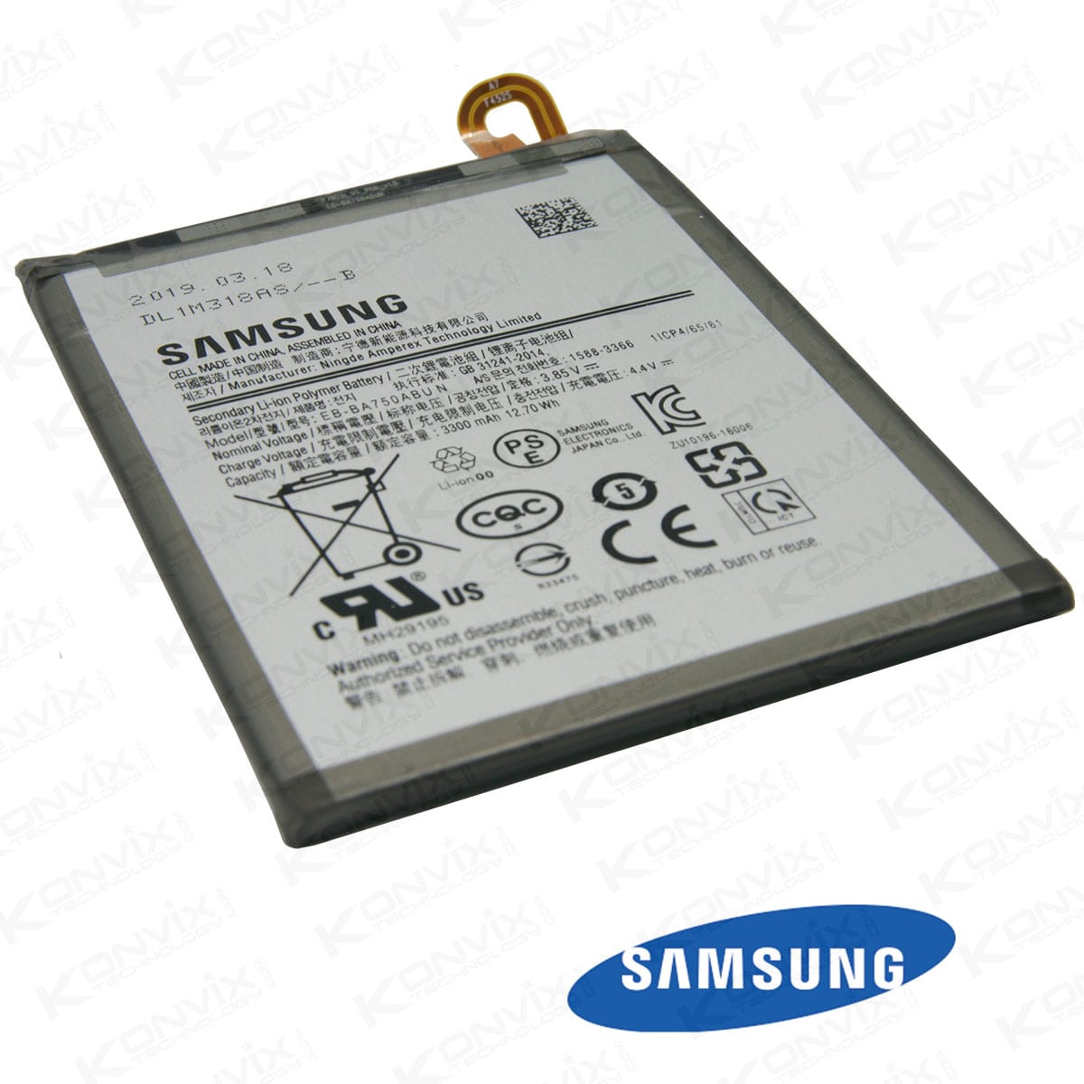 Batterie pour Samsung Smartphone Modèle Galaxy A7 2018 SM-A750FN