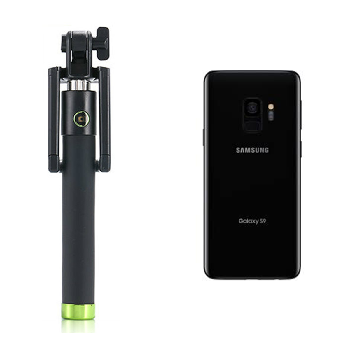 Bâton extensible monopod selfie pour téléphone mobile couleur vert
