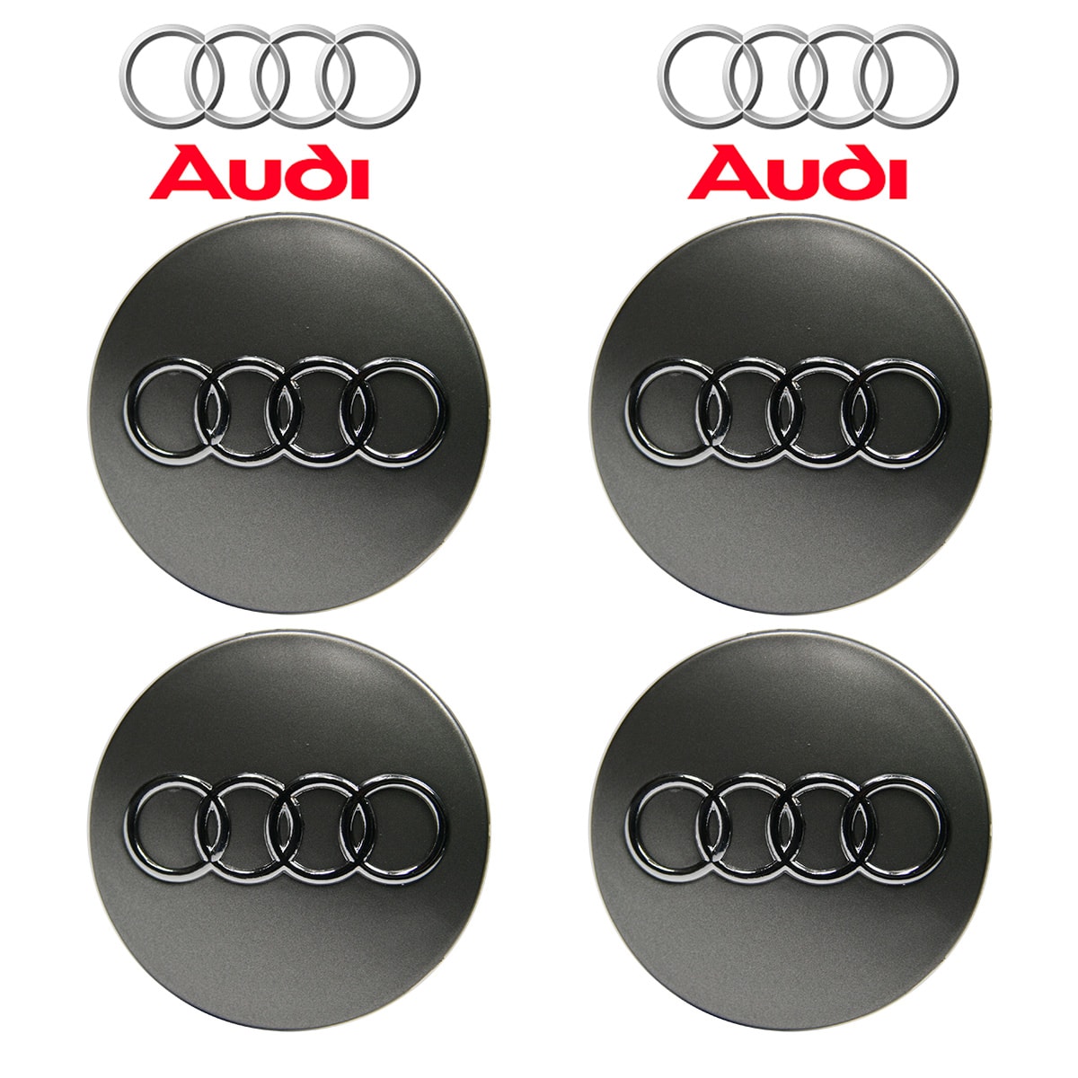 Caches moyeux centre de roue AUDI gris 67mm